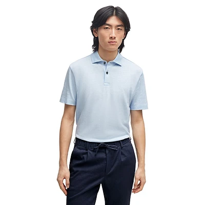 Regular-Fit Cotton-Linen Polo Shirt