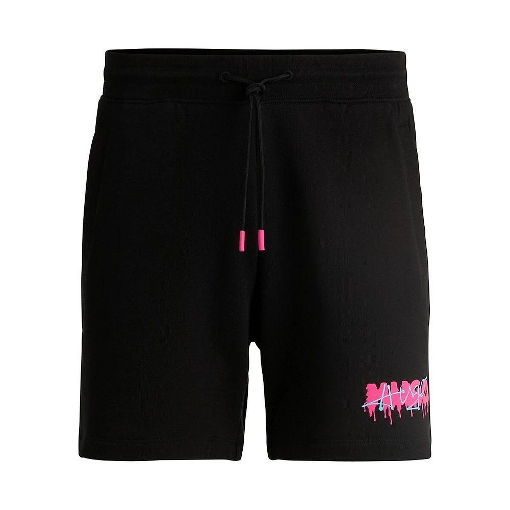 Melted-Effect Logo Cotton Terry Shorts