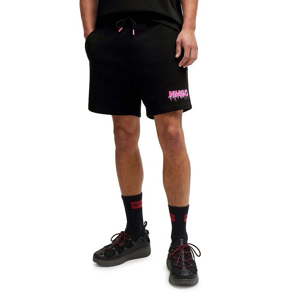 Melted-Effect Logo Cotton Terry Shorts