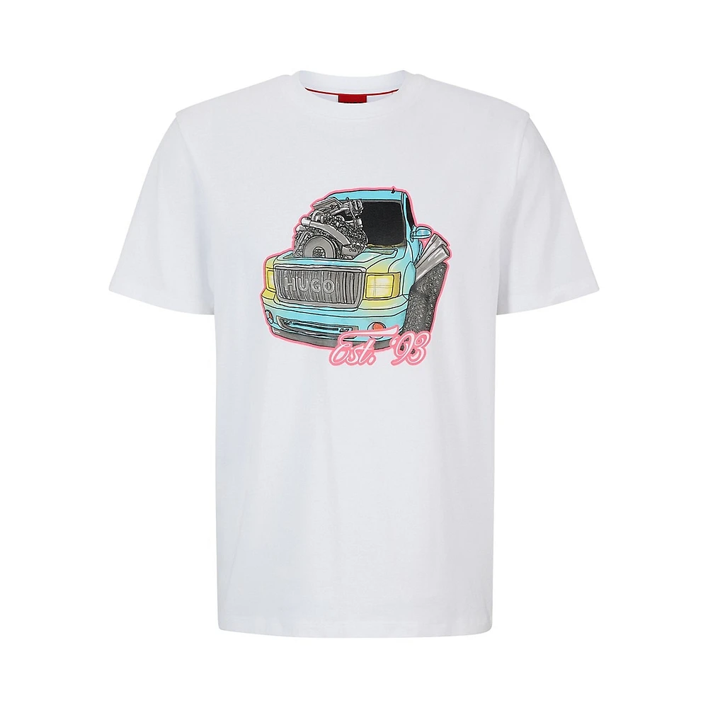 Relaxed-Fit Cotton ​Car Artwork T-Shirt