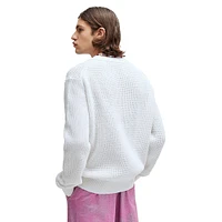 Relaxed-Fit Crewneck Sweater With Knitted Structure