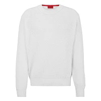 Relaxed-Fit Crewneck Sweater With Knitted Structure