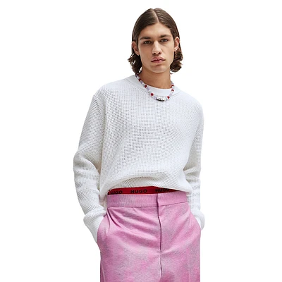 Relaxed-Fit Crewneck Sweater With Knitted Structure