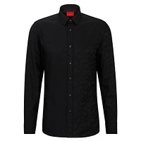 Extra Slim-Fit Jacquard-Woven Pattern Shirt