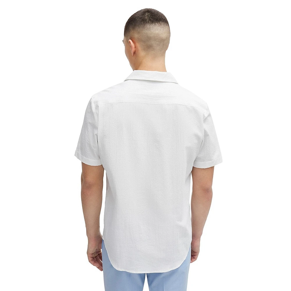 Relaxed-Fit Stretch-Cotton Seersucker Short-Sleeve Shirt