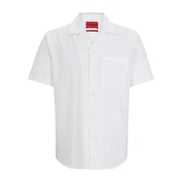 Relaxed-Fit Stretch-Cotton Seersucker Short-Sleeve Shirt