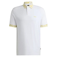 Print-Trim Piqué-Knit Polo Shirt