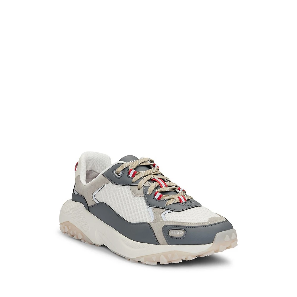 Men's Mixed-Media Chunky Sneakers