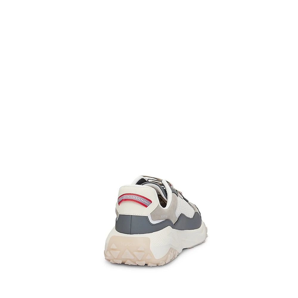 Men's Mixed-Media Chunky Sneakers