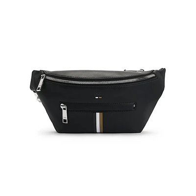 Signature Stripe Faux-Leather Belt Bag