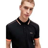 Contrast-Striped Piqué-Knit Polo Shirt