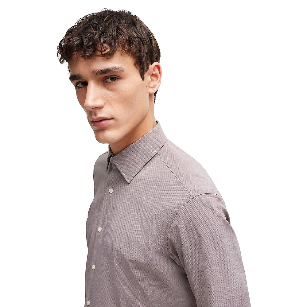 Joe Structured Performance-Stretch Micro-Grid Print Shirt