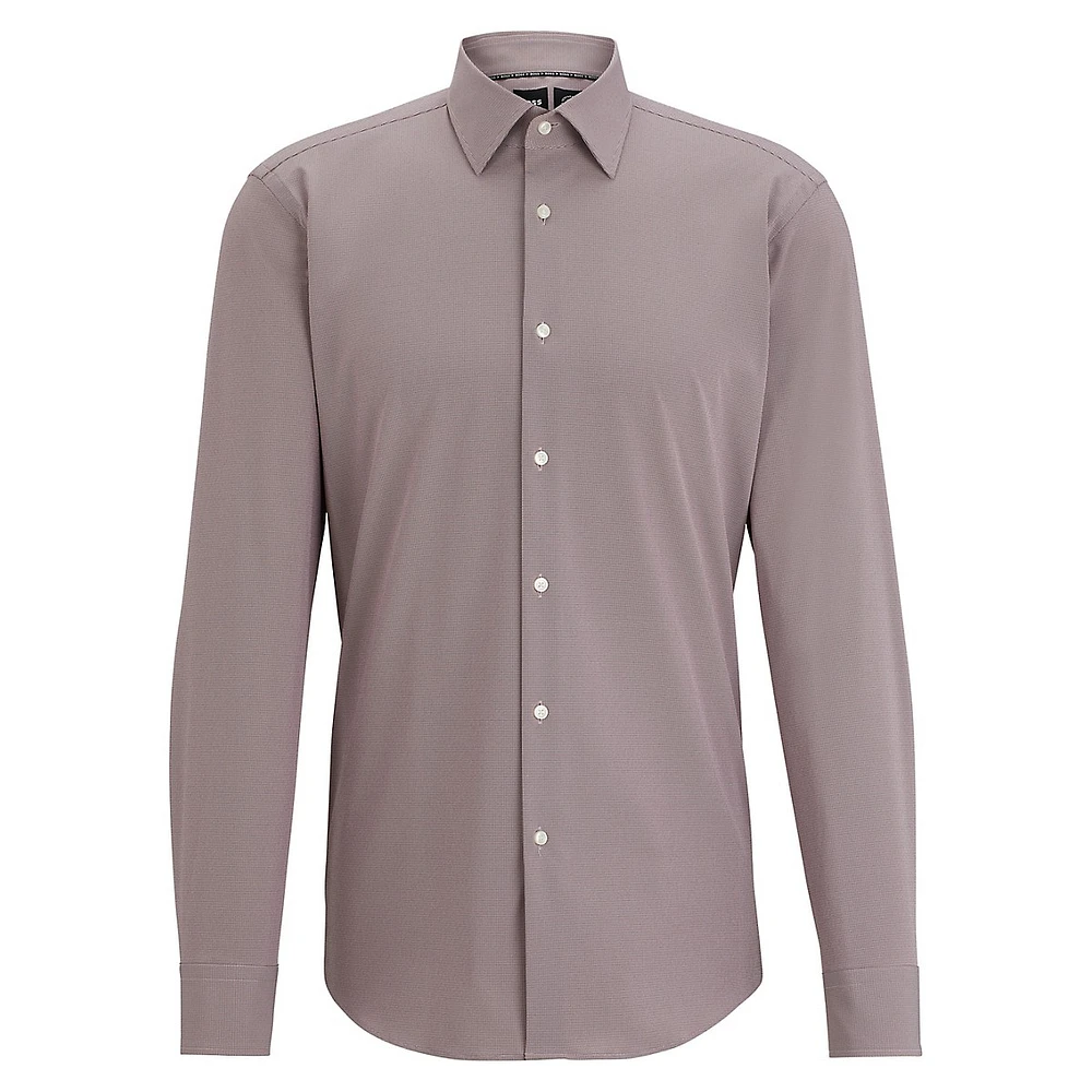 Joe Structured Performance-Stretch Micro-Grid Print Shirt