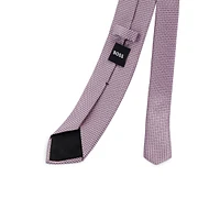 Micro-Jacquard Pattern Silk Classic-Cut Tie