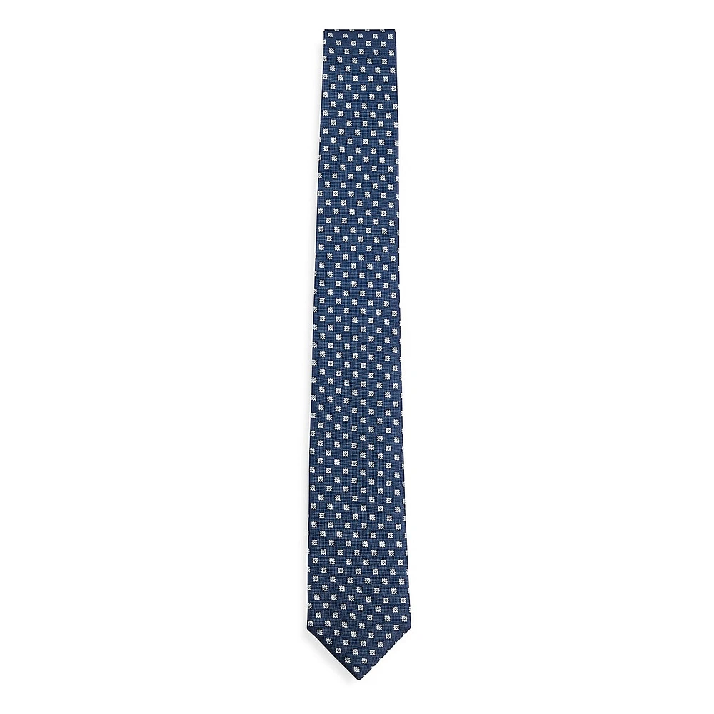 Jacquard Pattern Silk Classic-Cut Tie