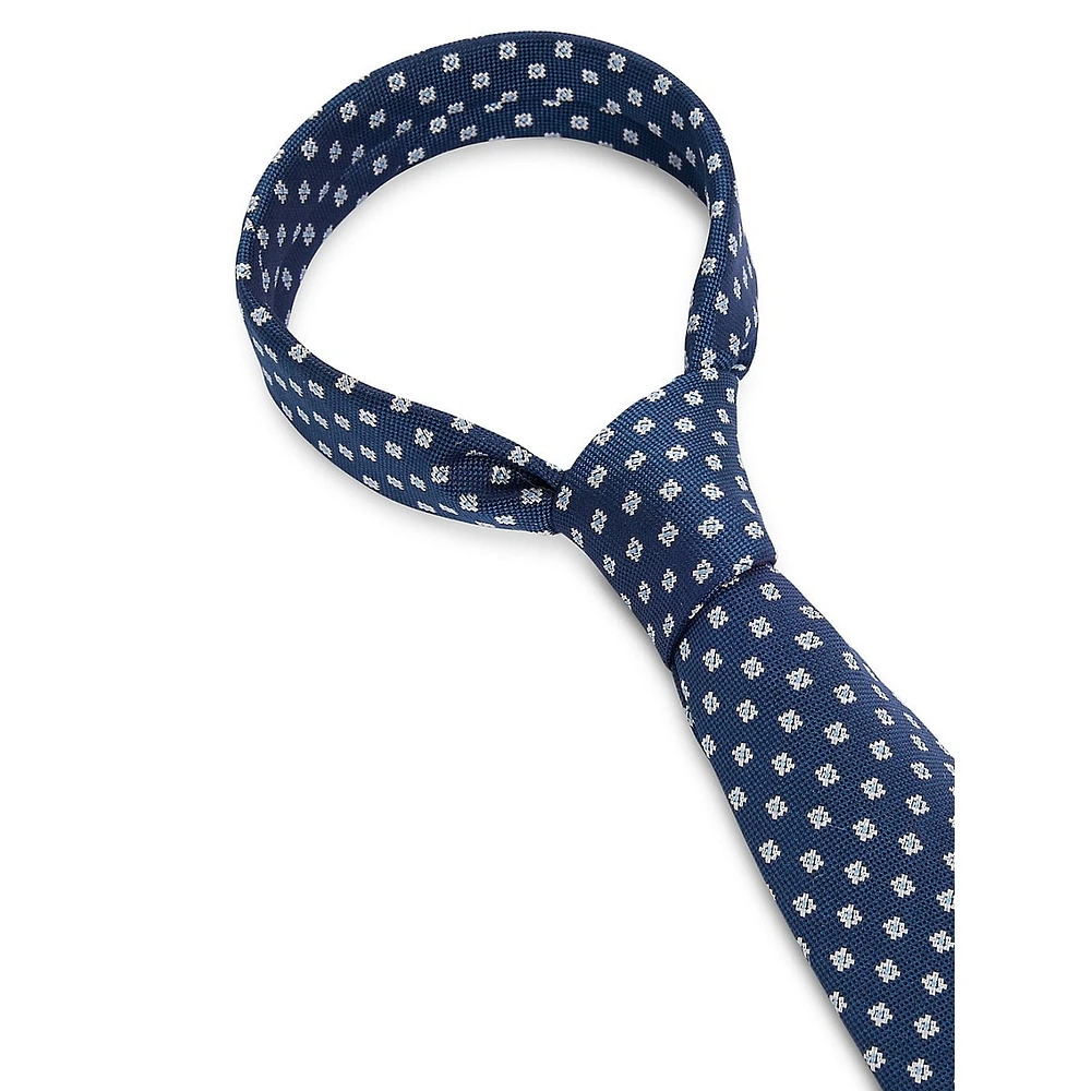 Jacquard Pattern Silk Classic-Cut Tie