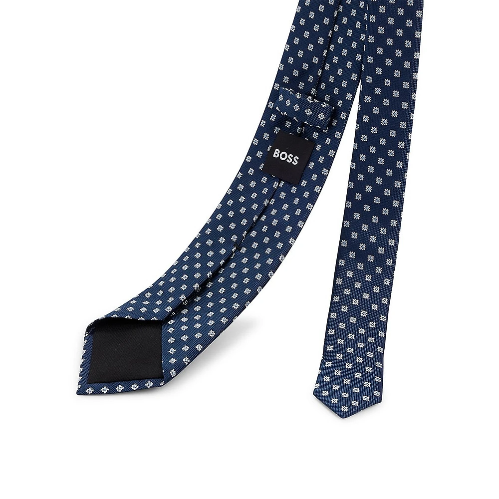 Jacquard Pattern Silk Classic-Cut Tie