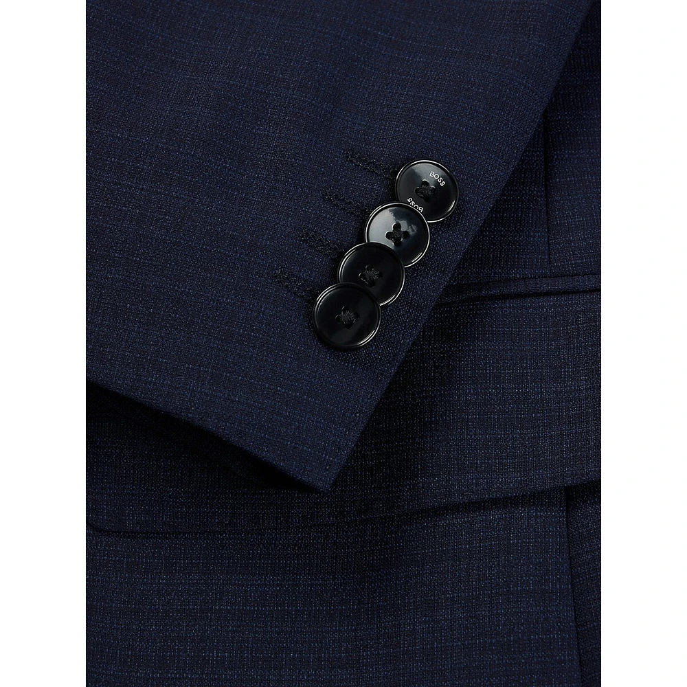 Slim-Fit Patterned Stretch-Wool 3-Piece Suit