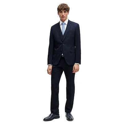 Slim-Fit Patterned Stretch-Wool 3-Piece Suit