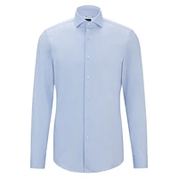 Slim-Fit Easy-Iron Structured Stretch Cotton Shirt