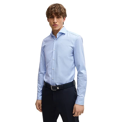 Slim-Fit Easy-Iron Structured Stretch Cotton Shirt