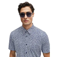 Roan Slim-Fit Performance-Stretch Jersey Floral Shirt
