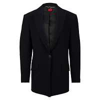 Longline Oversized-Fit Seersucker Blazer