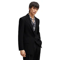 Longline Oversized-Fit Seersucker Blazer