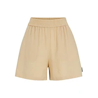 Linen-Blend Wide-Leg Shorts