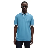 Print-Trim Piqué-Knit Polo Shirt