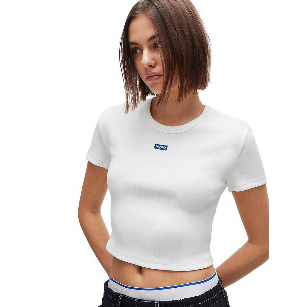 Stretch-Cotton Slim-Fit T-Shirt With Logo Label