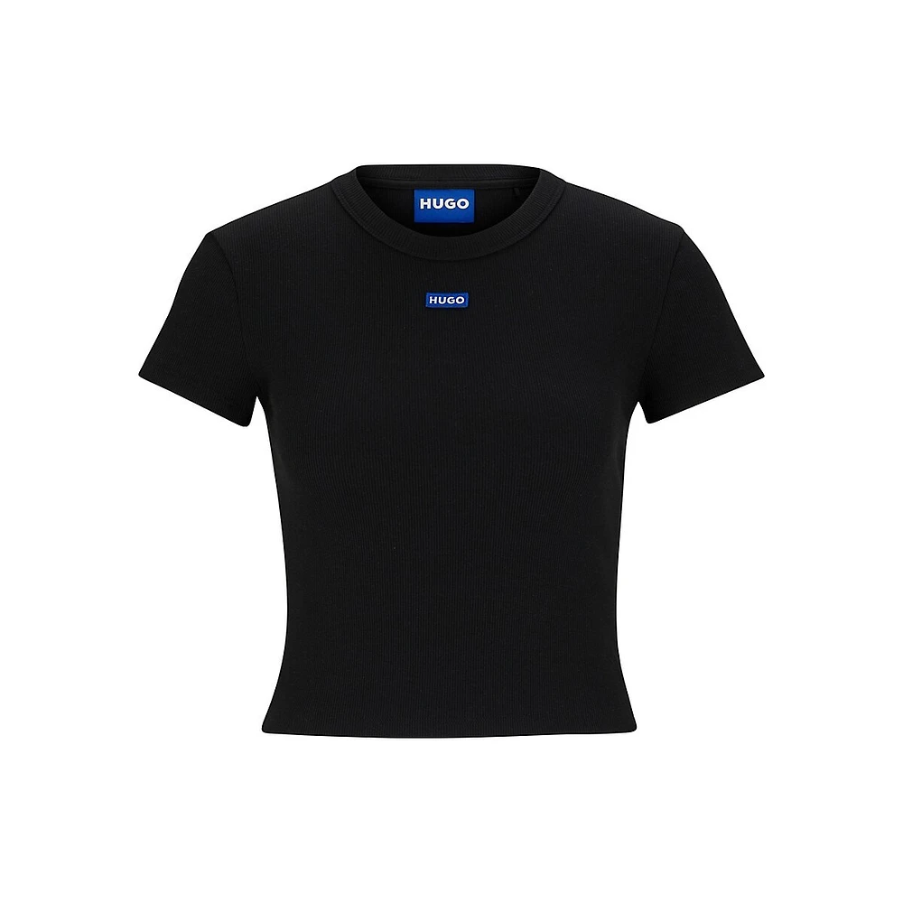 Stretch-Cotton Slim-Fit T-Shirt With Logo Label