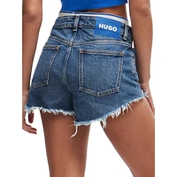 Regular-Fit Frayed Denim Shorts