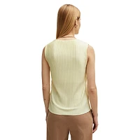 Plissé Pleated Jersey-Knit Sleeveless Top