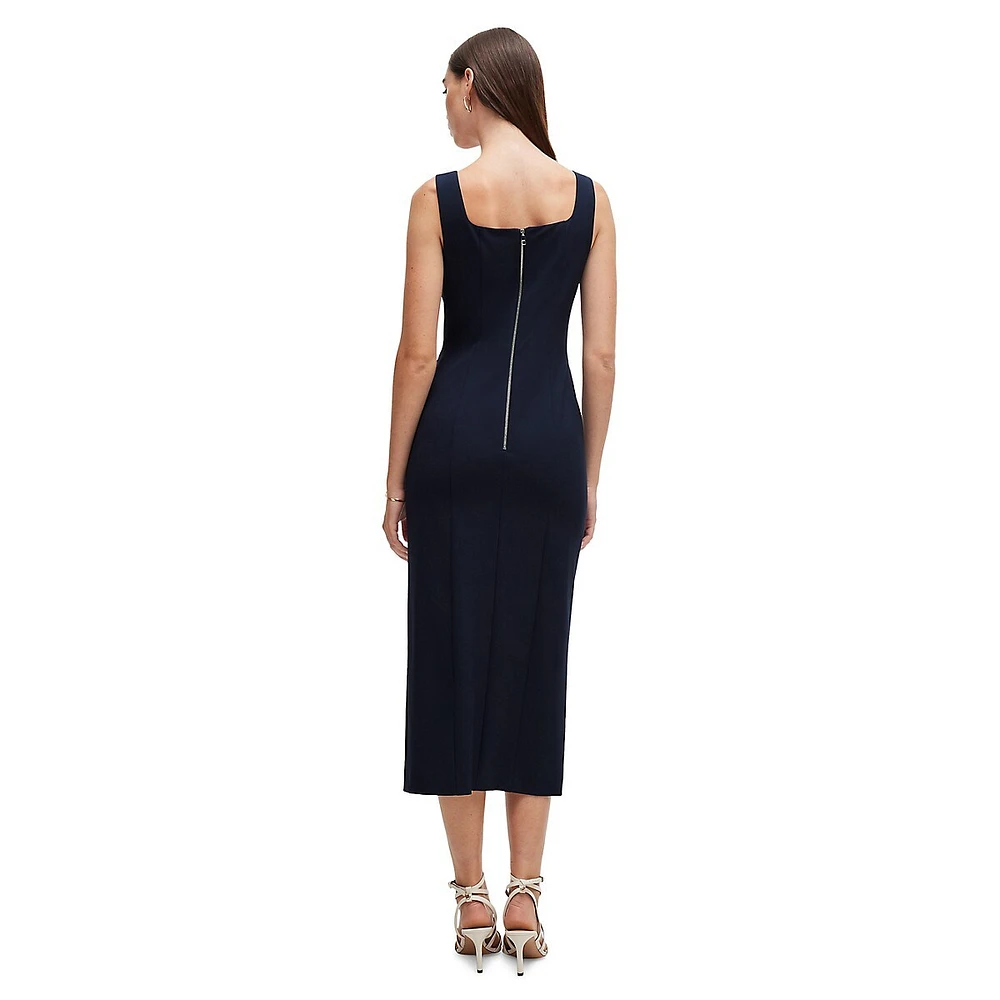 Sleeveless Seamed Stretch Dress