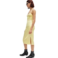 Slim-Fit Satin Logo-Charm Slip Dress