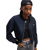 Water-Repellent Cropped Bomber Jacket