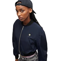 Water-Repellent Cropped Bomber Jacket