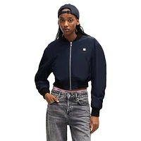 Water-Repellent Cropped Bomber Jacket