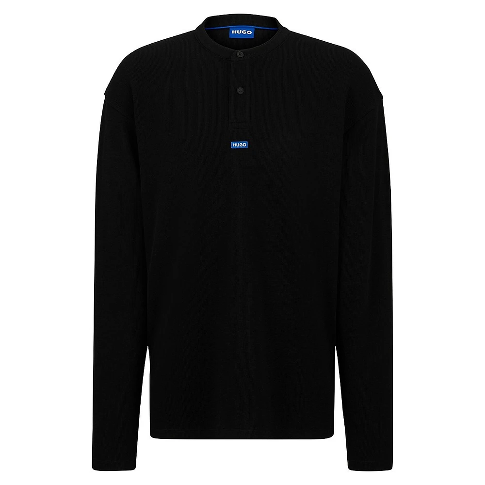 Nereso Loose-Fit Long-Sleeve Henley T-Shirt