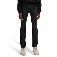 Slim-Fit Blue Logo Stretch-Denim Jeans