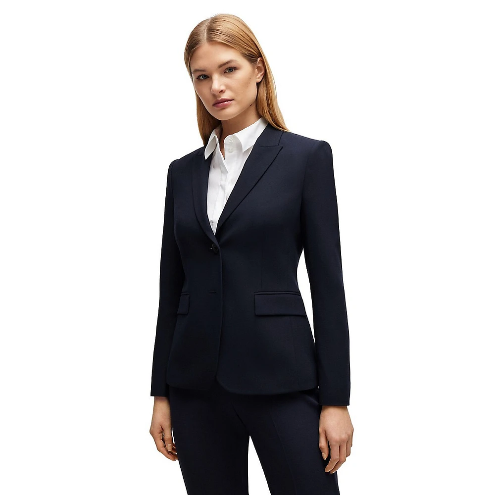 Slim-Fit Micro-Pattern Super-Stretch Blazer