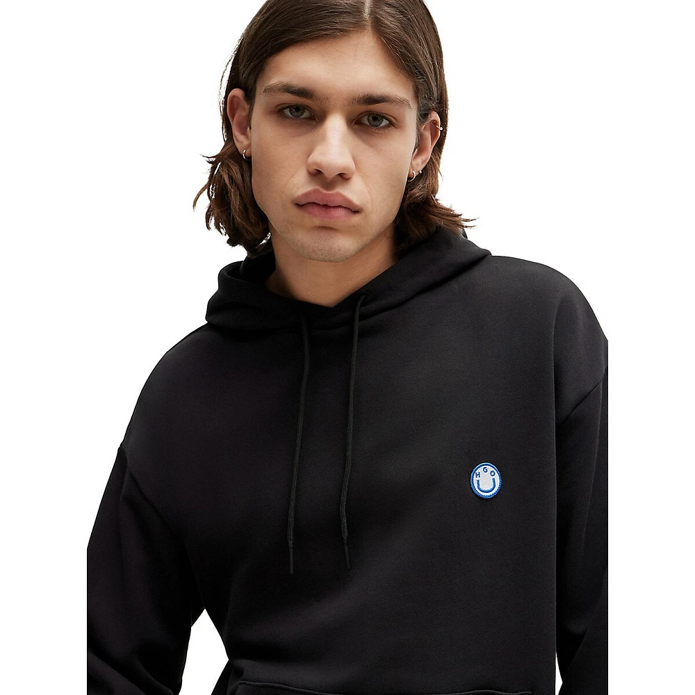 Cotton-Terry Hoodie With Smiley-Face Logo