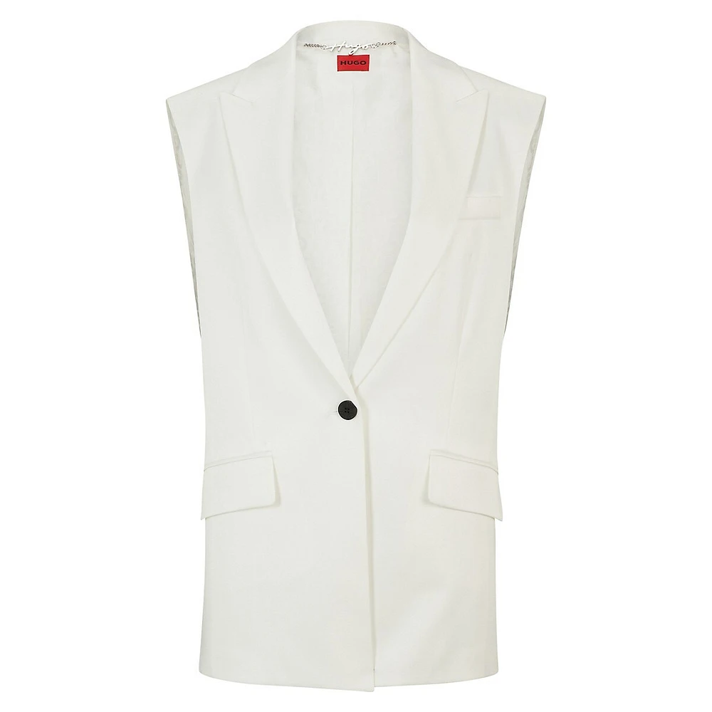 Oversize-Fit Sleeveless Stretch Blazer