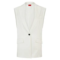 Oversize-Fit Sleeveless Stretch Blazer