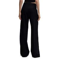 Straight-Leg Pleated Trousers