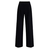 Straight-Leg Pleated Trousers