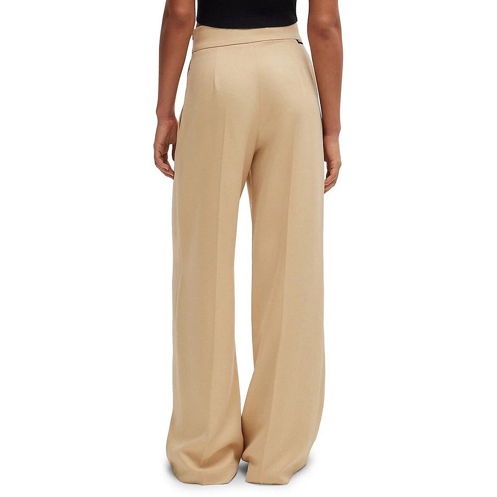 Relaxed-Fit Side-Zip Wide-Leg Trousers