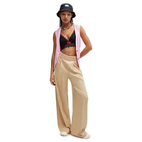 Relaxed-Fit Side-Zip Wide-Leg Trousers