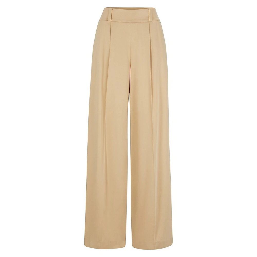 Relaxed-Fit Side-Zip Wide-Leg Trousers